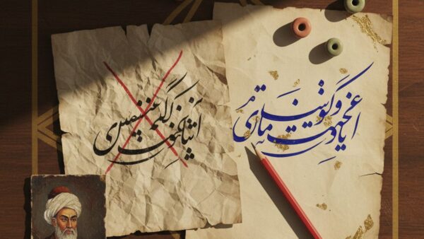 تصویر شاخص مقاله اشتباه رایج پرامپت پرتره با یادداشت اصلاح‌شده روی میز طراحی