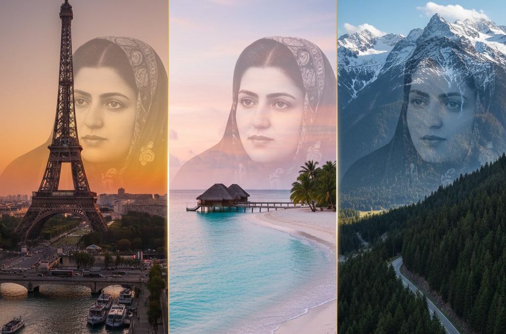 مقایسه سه پس‌زمینه رویایی برای پرتره