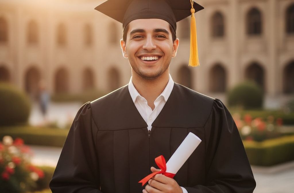 پرتره فارغ‌التحصیلی با کلاه و لباس دانشگاهی
