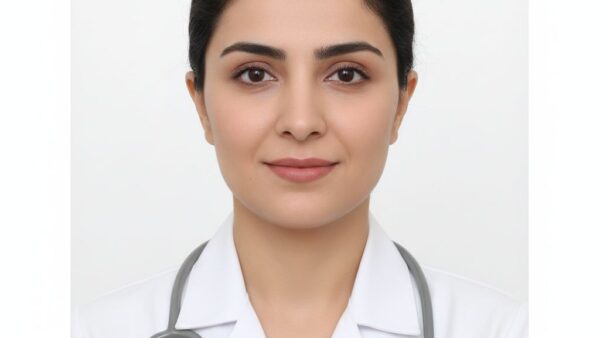عکس پرسنلی نظام پزشکی با روپوش سفید