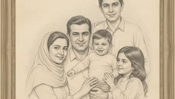 طرح مدادی گروهی خانواده پنج نفره