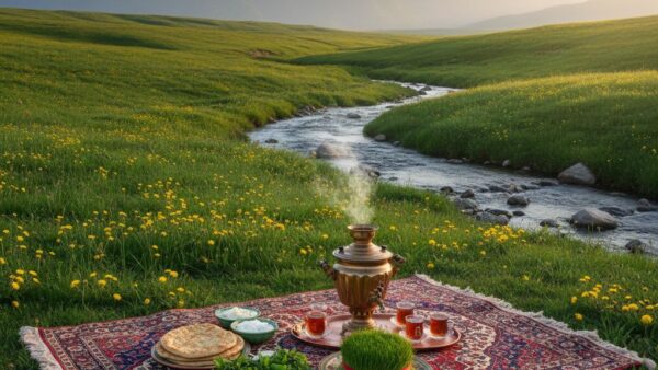 عکس سیزده‌بدر خانوادگی — پیک‌نیک بهاری روی کیلیم
