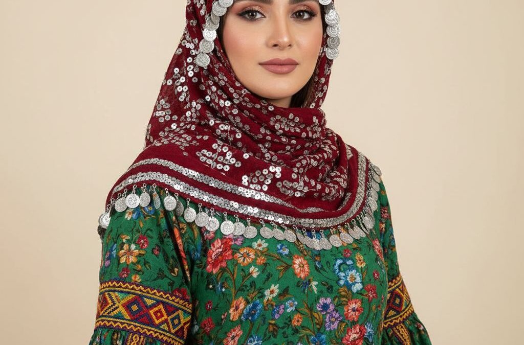 تعویض هوشمند لباس معمولی با لباس سنتی قشقایی روی پرتره شخصی